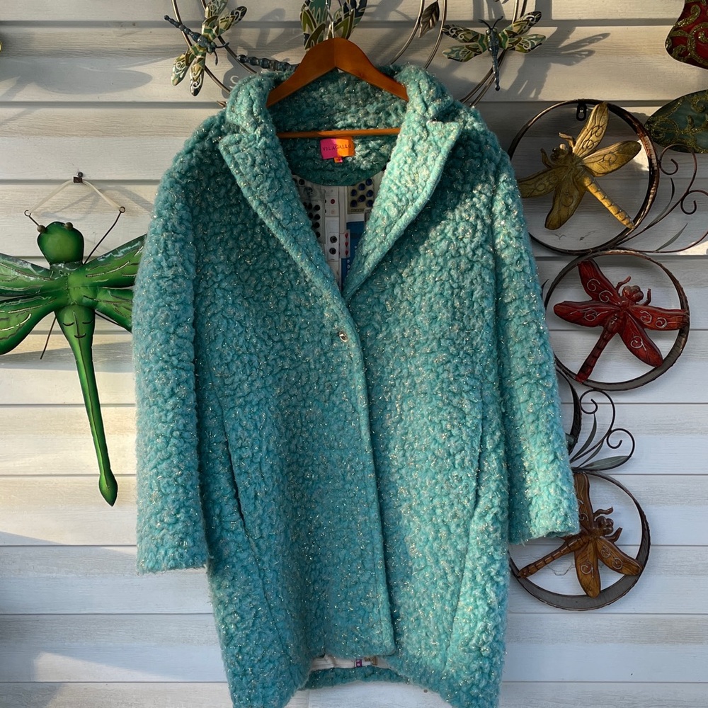 Vilagallo Turquoise Teddy Jacket